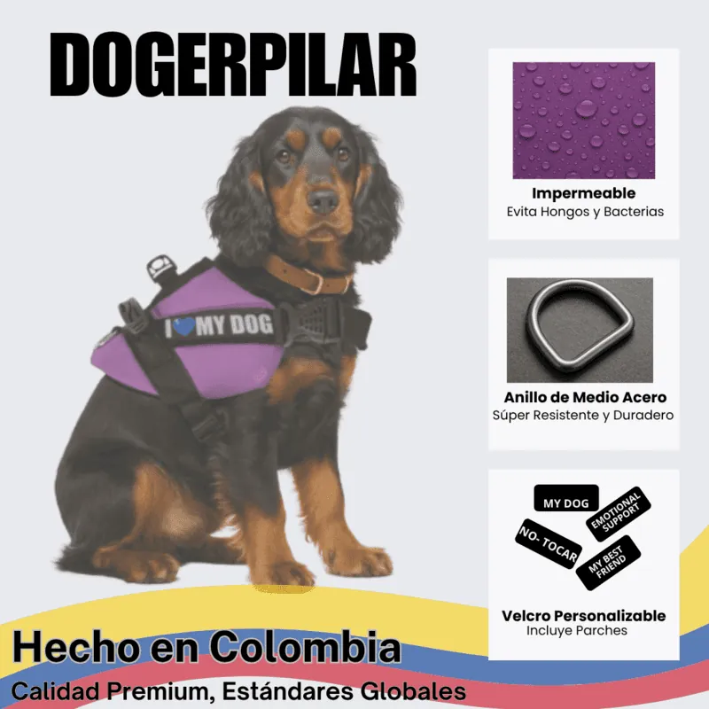 Dogerpilar - Arnés Velcro Morado