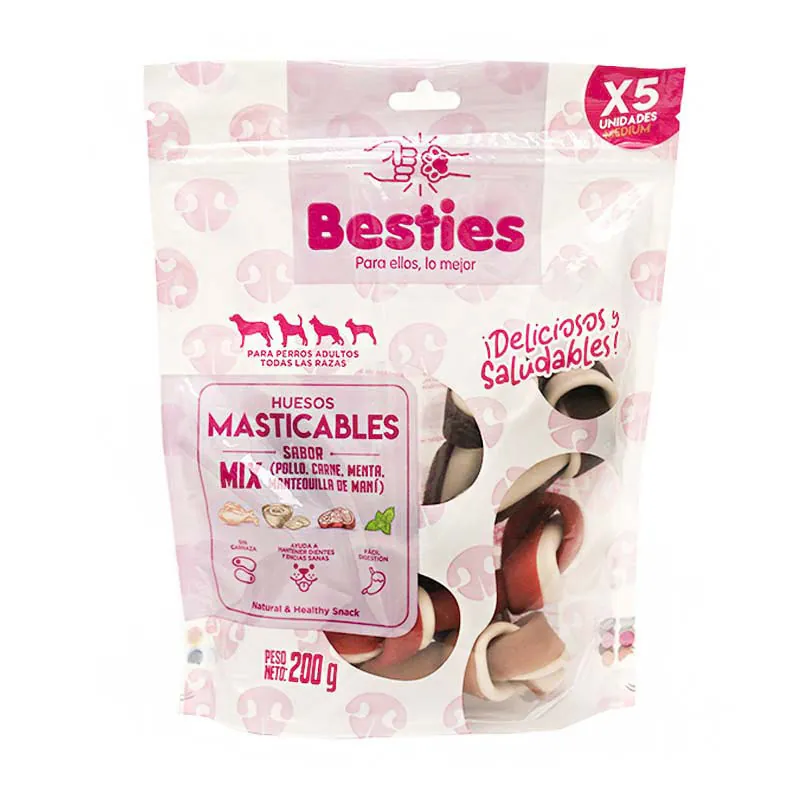 Besties - Huesos Masticables Medianos Mix de Sabores