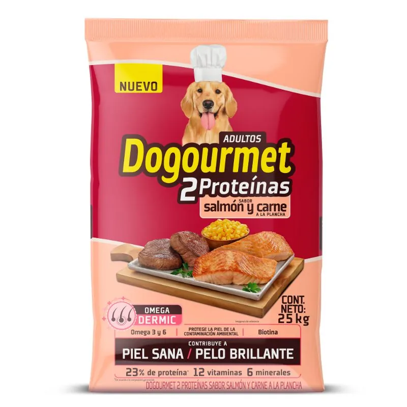 Dogourmet - Alimento Para Perro Doble Proteina Sabor Salmon y Carne a La Plancha