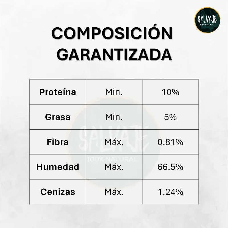 Salvaje - Dieta Cocinada Al Vapor Natural sin Refrigeración de Pollo
