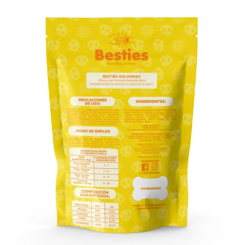 Besties - Huesos Masticables para Perros Sabor Manzanilla
