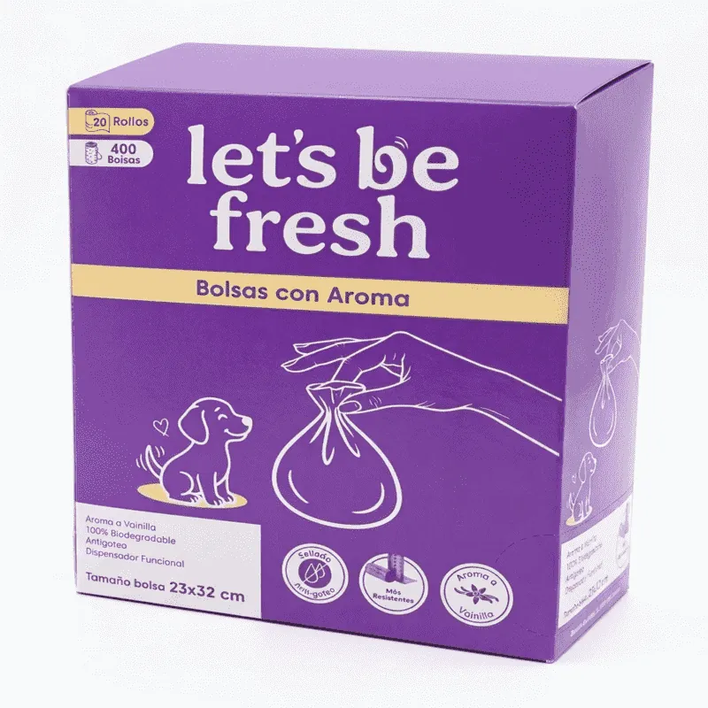 Lets Be Fresh - Bolsas para Perro Aroma Vainilla 20 Rollos