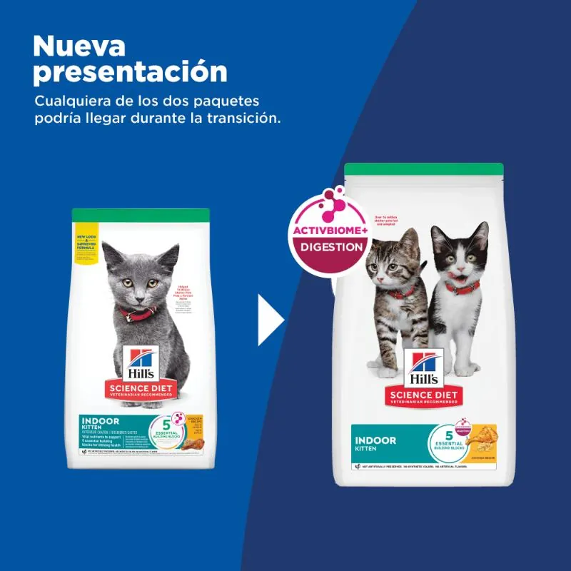 Hills Sd - Kitten Indoor Alimento Saludable Gatito Interior Sabor Pollo