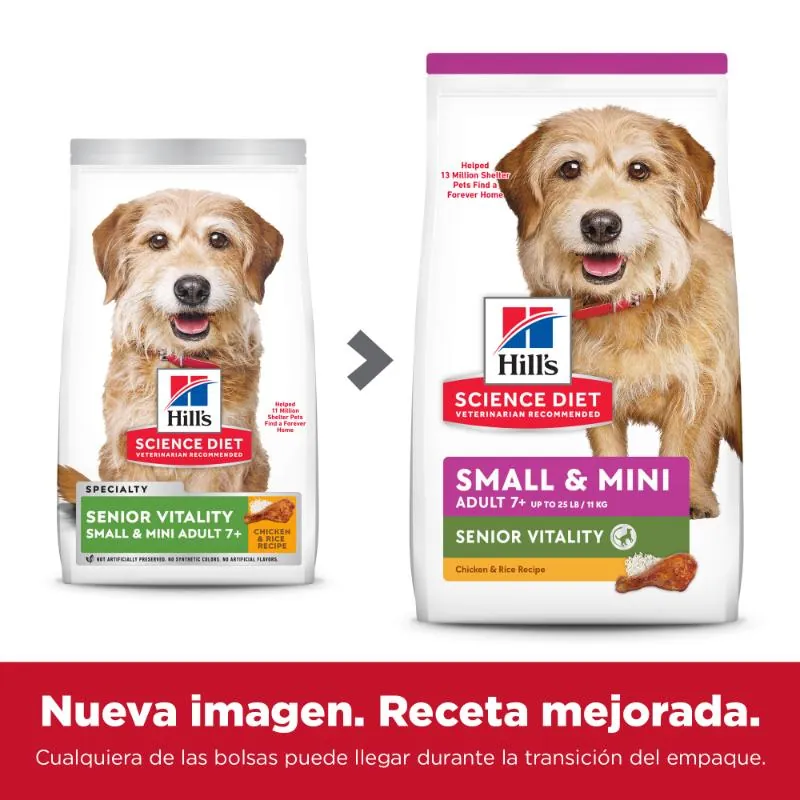 Hills Sd-Small & Mini Senior Vitality Alimento Perro Senior Sabor Pollo
