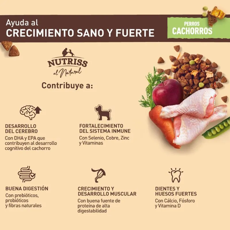 Nutriss - Al Natural Perros Cachorros Pollo, Frutas Y Verduras