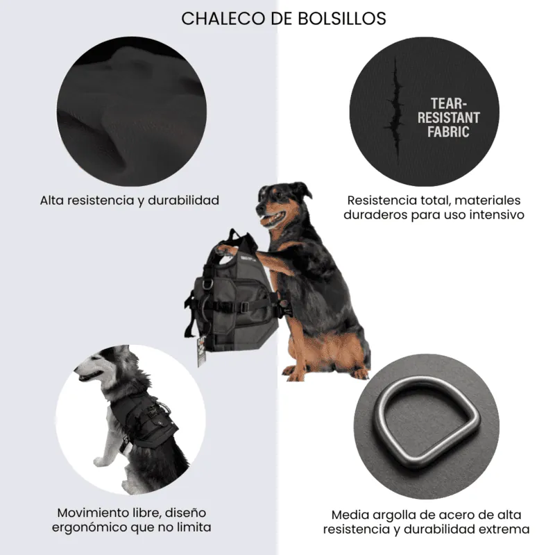 Dogerpilar - Chaleco Bolsillos Negro