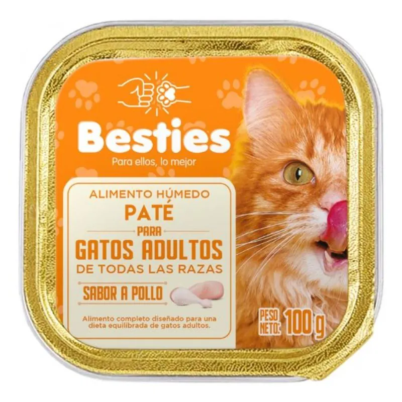 Besties - Paté Alimento Húmedo Gatos Adultos Sabor Pollo