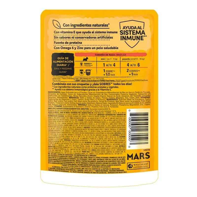 Pedigree - Alimento Húmedo Para Perro Adulto Razas Pequeñas AhorraPack 100 g X 7 Sobres