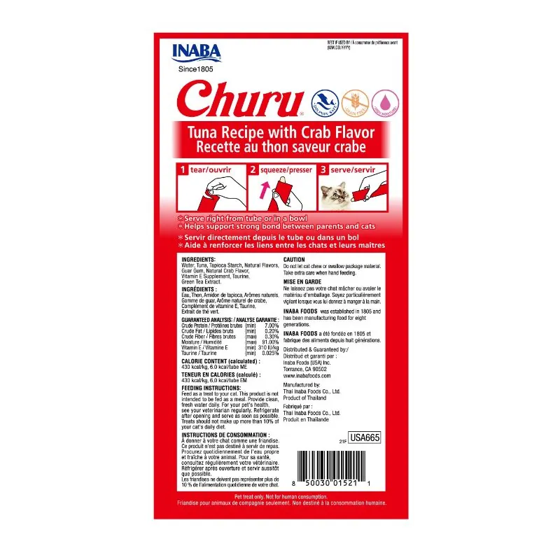 Churu - Inaba Cat Tuna Recipe With Crab Flavor