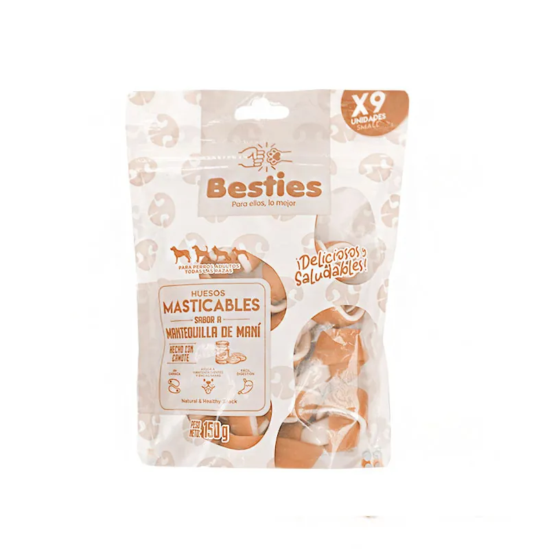 Besties - Huesos Masticables Mini Sabor Mantequilla de Mani
