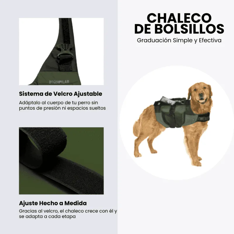 Dogerpilar - Chaleco Bolsillos Verde Militar