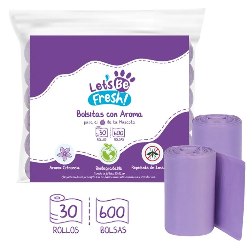 Lets Be Fresh - Bolsas Biodegradables Aroma Citronella 30 Rollos