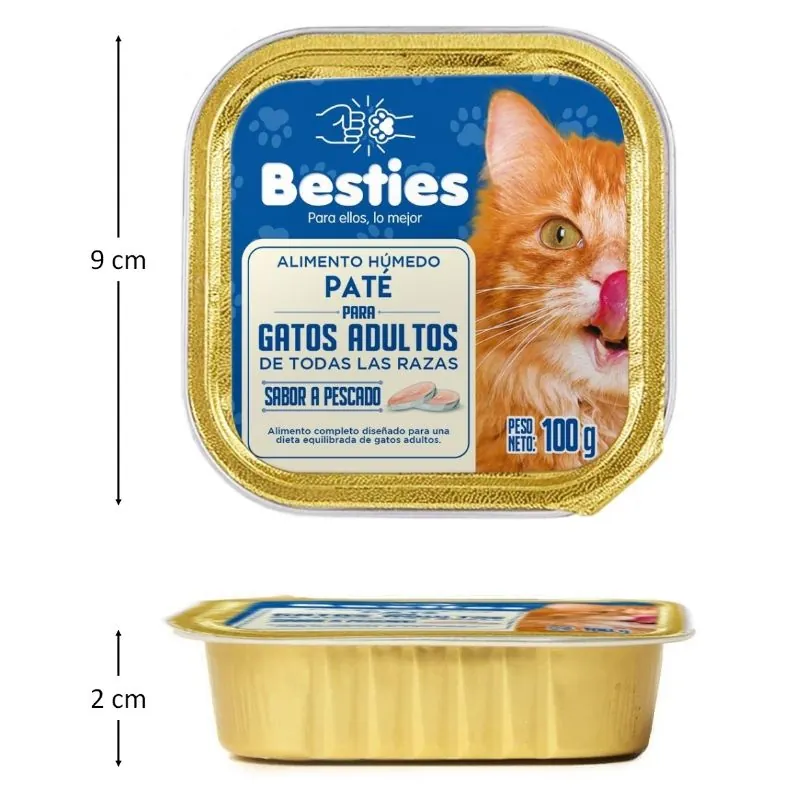 Besties - Paté Alimento Húmedo Gatos Adultos Sabor Pescado