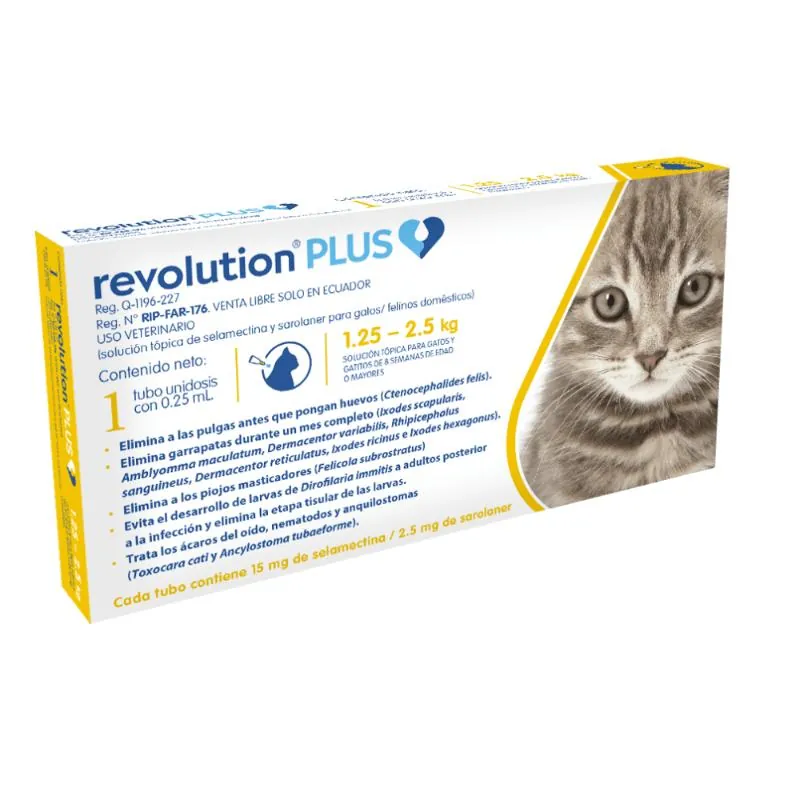 Revolution Plus - Antiparasitario Gatos TBX1 (1,25 Kg a 2,5 Kg)