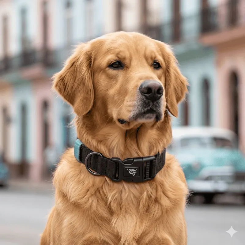 Paw Day - Collar Essential Azul Noche - Verde Menta