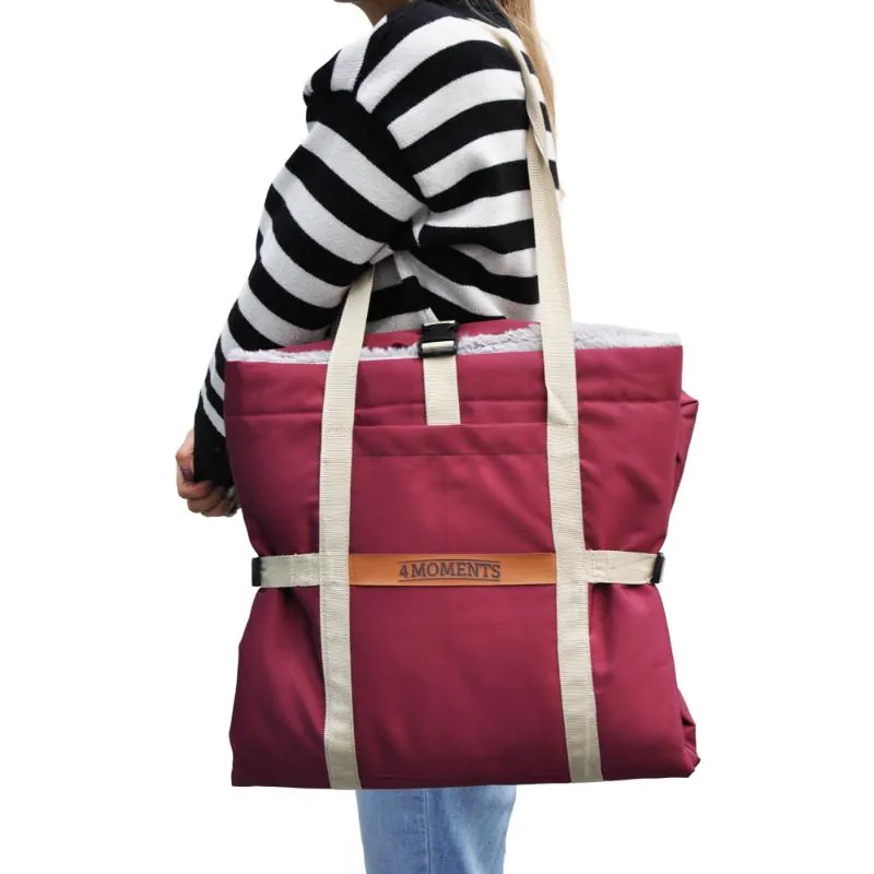 4 Moments - Bolso Tapete Vino Tinto / Gris 110x80 cm