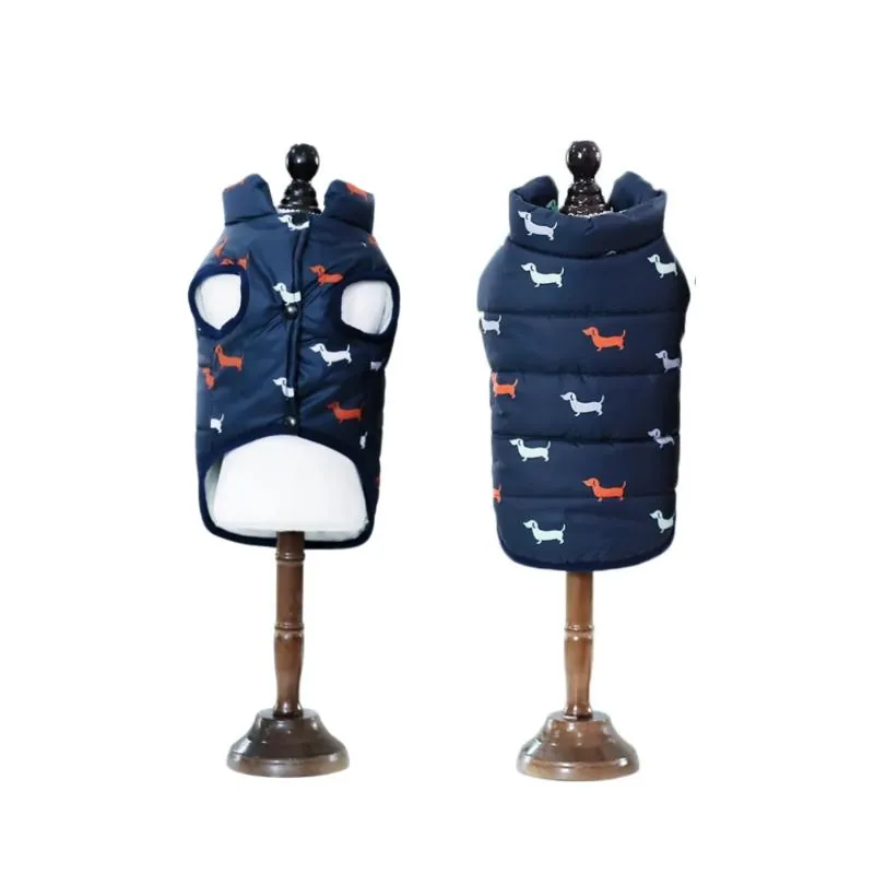 Valentín For Pets - Chaleco Antifluido Puppy Teckel Azul Oscuro