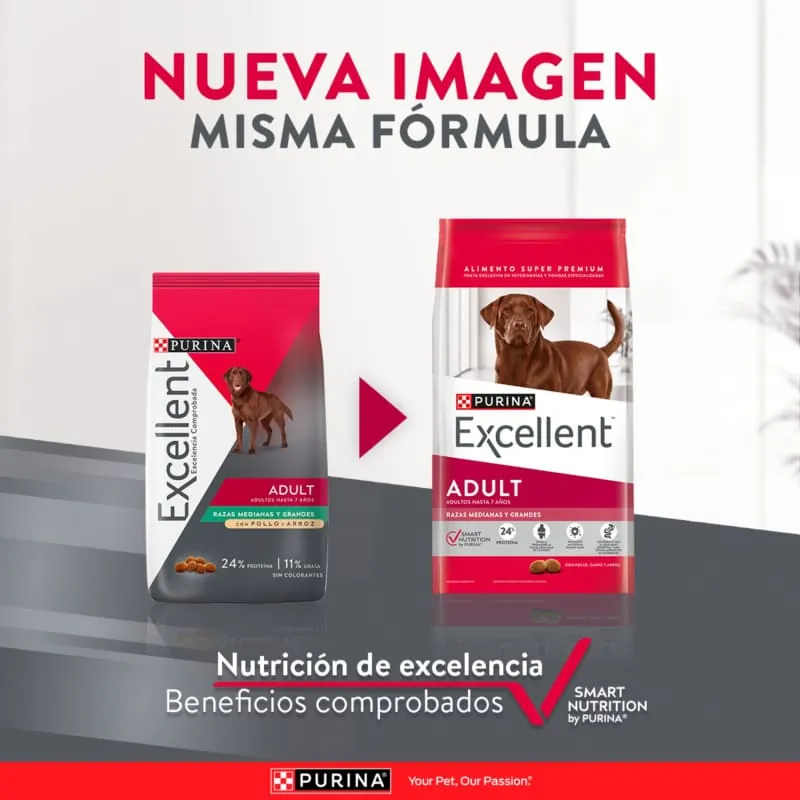 Excellent - Adulto Razas Medianas Y Grandes Pollo Y Arroz