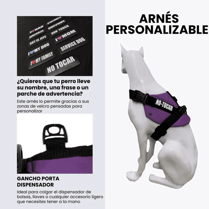 Dogerpilar - Arnés Velcro Morado